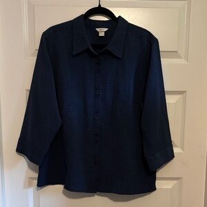 Christopher & Banks Navy Button Down Shirt - Size XL